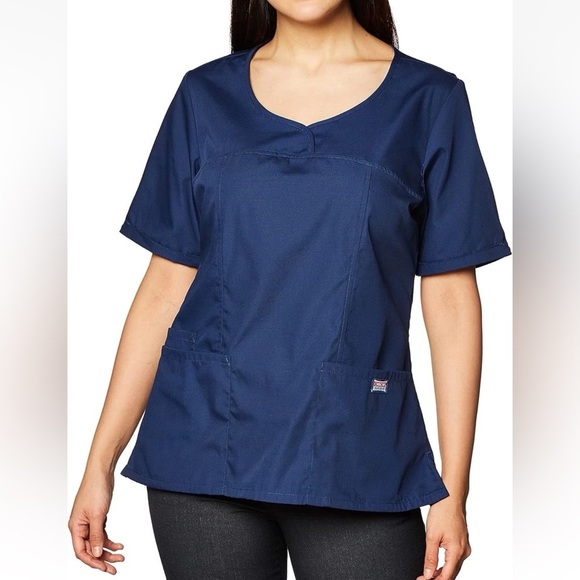 NEW Cherokee Women Scrubs Top Workwear Originals V-Neck Navy 4746 Sz 4XL - Picture 1 of 5